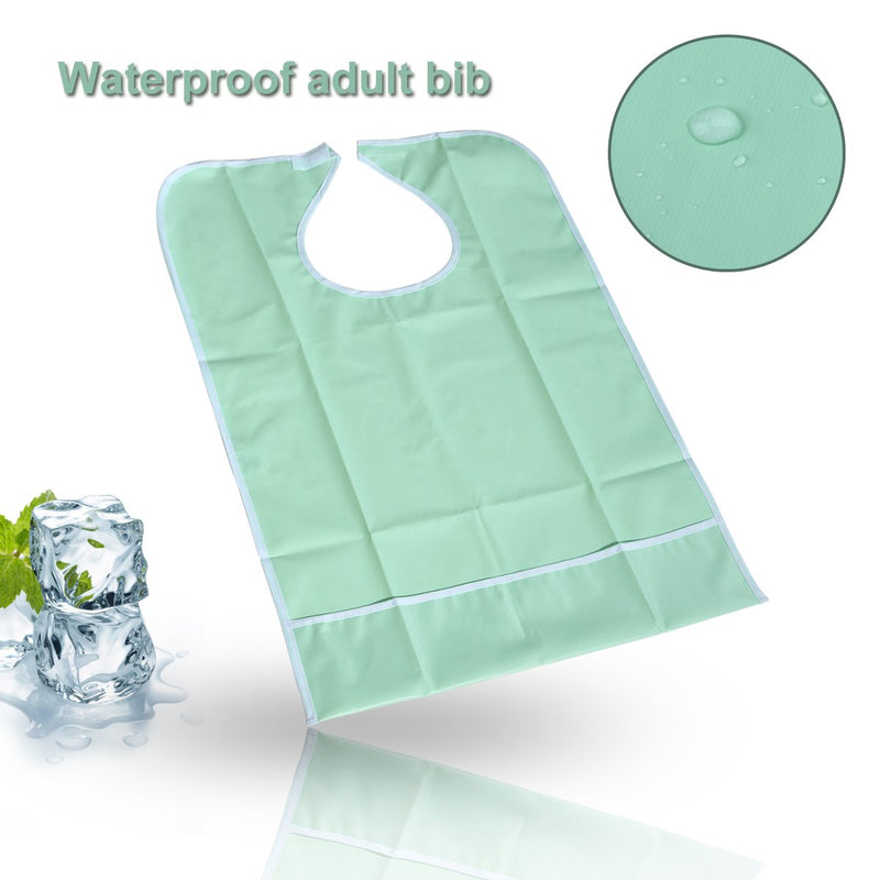NUOLUX Waterproof Adult Bib Clothing Protector Elderly Disabled Aid Apron (Light Green) - BeesActive Australia