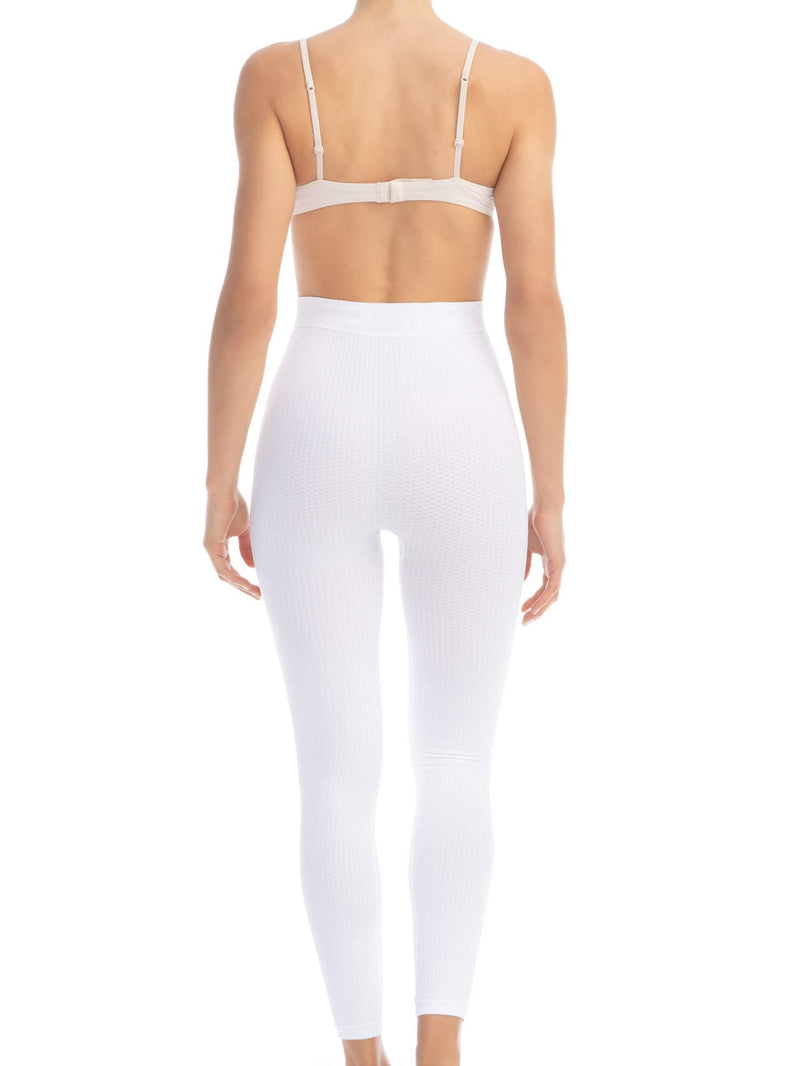 Farmacell 133 Women's high-Waisted Anti-Cellulite Massage Leggings, 100% Made in Italy Medium-Large White - BeesActive Australia