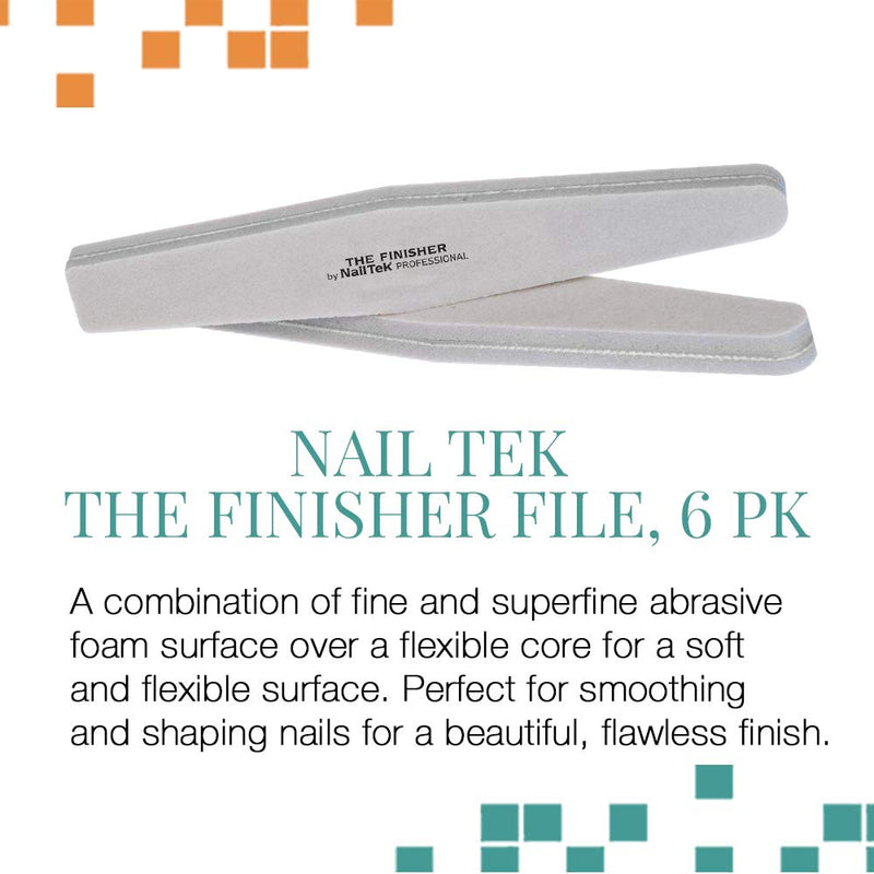 Nail Tek The Finisher File, 6 Pack, Professional Fingernail File for Manicure Pedicure, Keep Nails Trim and Smooth, No More Nail Jagged Edges - BeesActive Australia