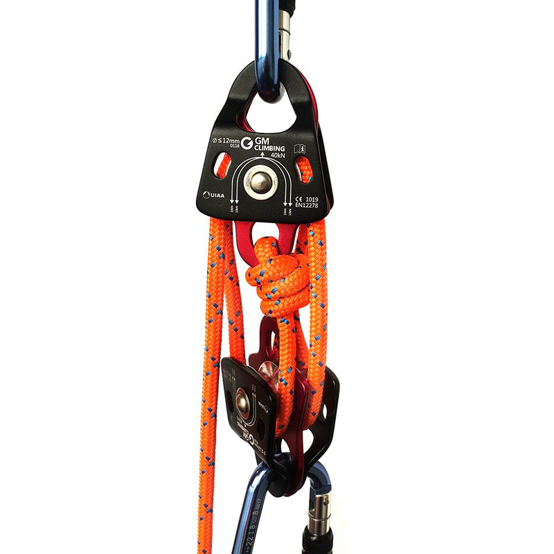GM CLIMBING 40kN Micro Double Pulley Prusik Minding Ball Bearing UIAA CE for Progress Capture System Rigging Hauling Rescue Arborist Tree Climbing Single unit - BeesActive Australia