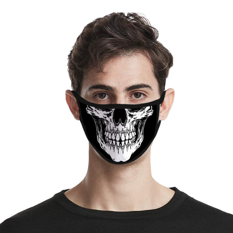 Jovono Black Printed Mouth Cover Adjustable Face Cover Skeleton Pattern Mouth Cover Fabric Mouth Cover for Men and Women - BeesActive Australia