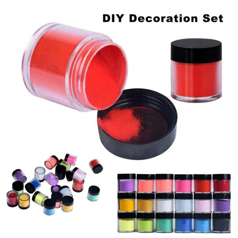 Acrylic Powder, Aimik 18 Colors Acrylic Nail Art Tips UV Gel Powder Dust Design Decoration 3D Manicure - BeesActive Australia