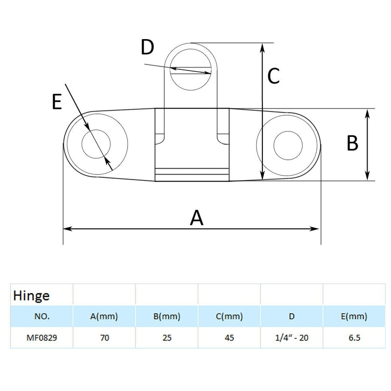 [AUSTRALIA] - MIZUGIWA Bimini Top Stainless Steel Swivel Deck Hinge with Rubber Pad Pack of 2 