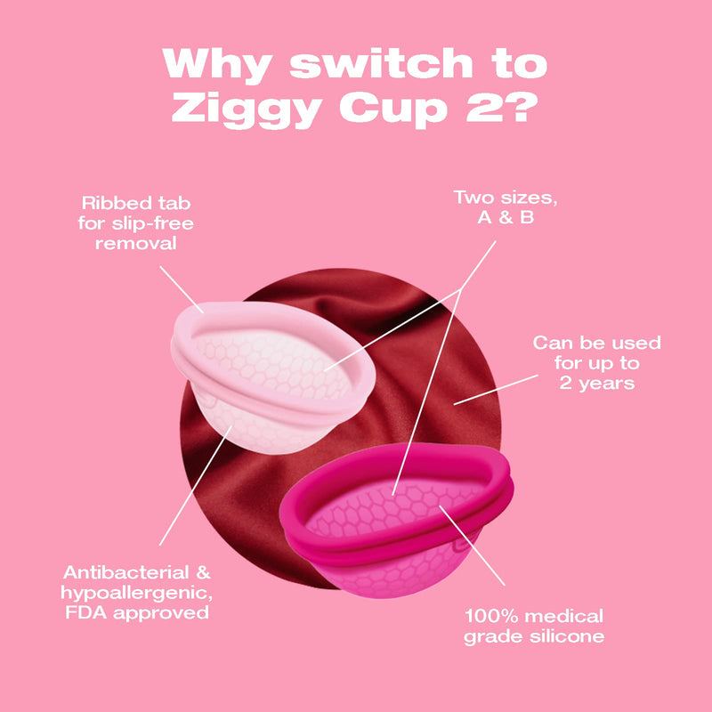Intimina Ziggy Cup 2 - New Generation Ultra-Thin Flat-Fit Reusable Menstrual Disc (Size A) Size A - BeesActive Australia