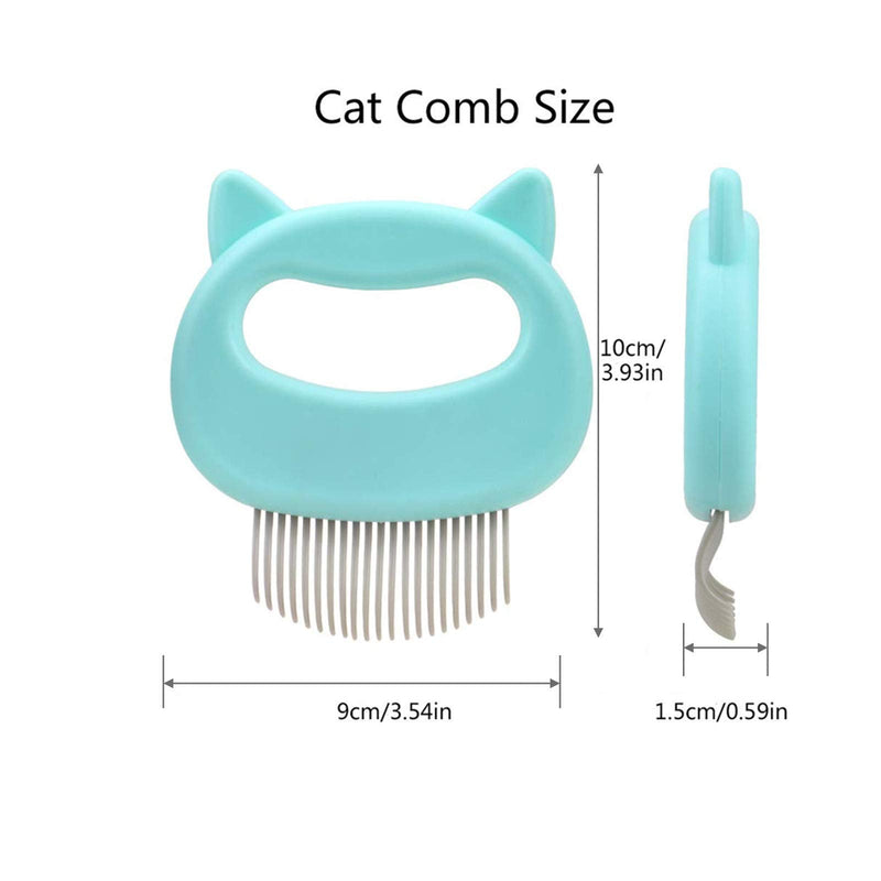 Luckgy 3 Pcs Cat Dog Comb Pet Hair Grooming Massage Comb, Cat Dog Hair Shedding Brush Pet Shell Comb for Removing Matted Tangled Fur and Loose Hair (Blue,Green, Pink) - BeesActive Australia