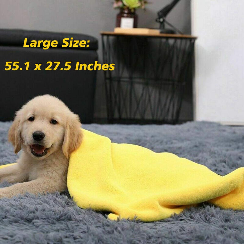 Kwispel Dog Bath Towel - Super Absorbent Microfiber Dog Towel for Small Medium Large Dogs and Cats, Yellow & Grey - BeesActive Australia