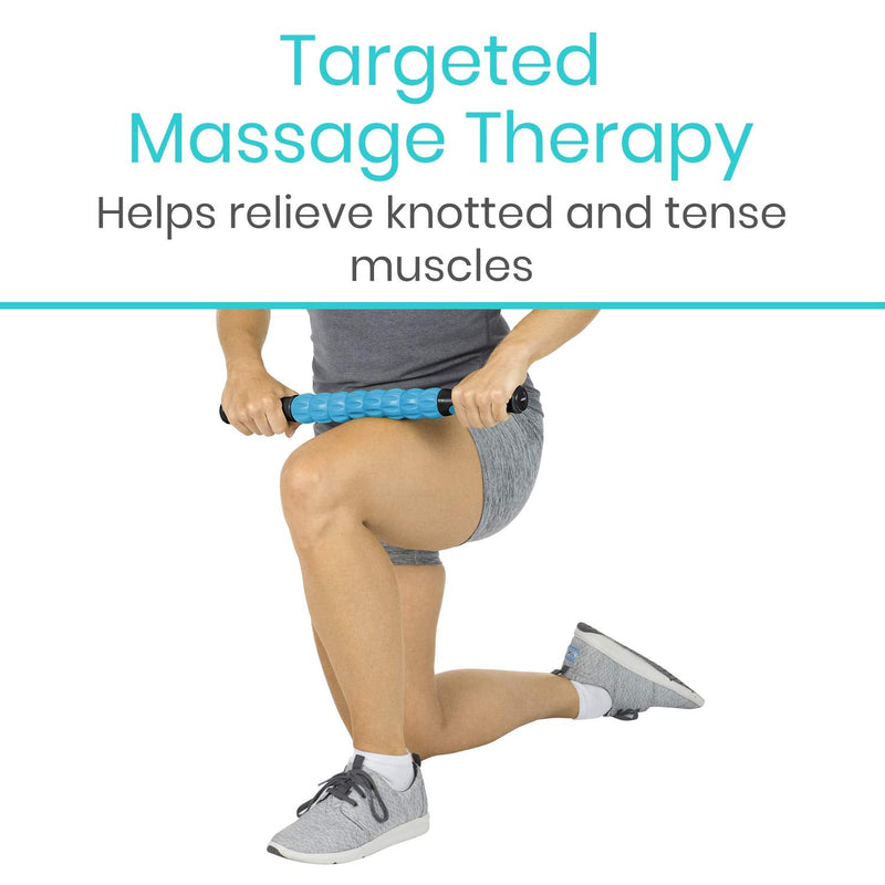 Vive Muscle Roller Stick - Body Massage for Deep Tissue - Massager for Sore Back, Neck, Leg, Foot, Arm, Yoga Exercise - Firm Rolling Tool for Workout, Runners, Athletes, Trigger Point Soreness Relief Black and Blue - BeesActive Australia