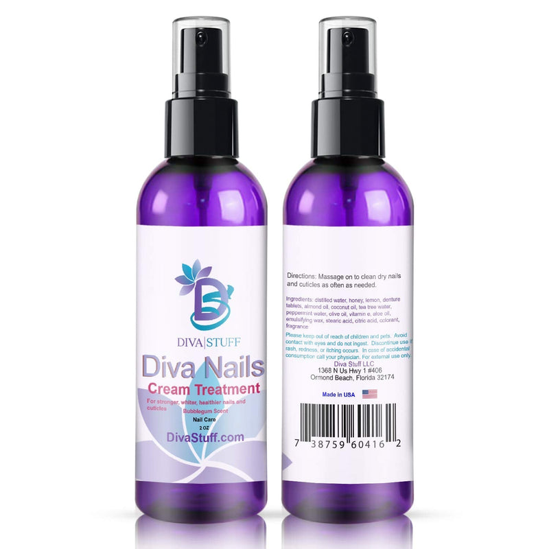 Diva Stuff Diva Nails Cream Treatment | For Stronger & Healthier Cuticles | No More Chips, Cracks & Splits | Made in the USA with Safe Ingredients | Blue Bubblegum Scent | 2 fl oz - BeesActive Australia