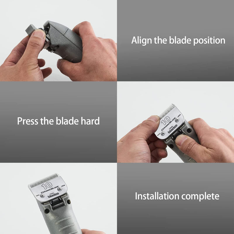 Clipper Blade Dog Grooming Compatible with Andis Clippers Carbon Infused Steel Detachable Ceramic Sharp Edge Also Compatible with Wahl / Oster Dog Clippers #10:1/16"(1.5mm) - BeesActive Australia