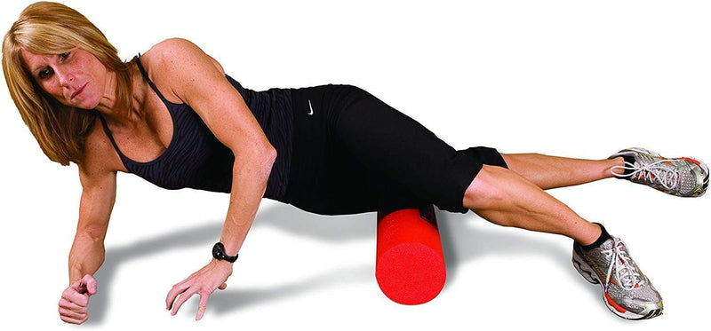 GoFit Foam Roller and Manual - Pre and Post Workout Muscle Relief Red 18" - BeesActive Australia
