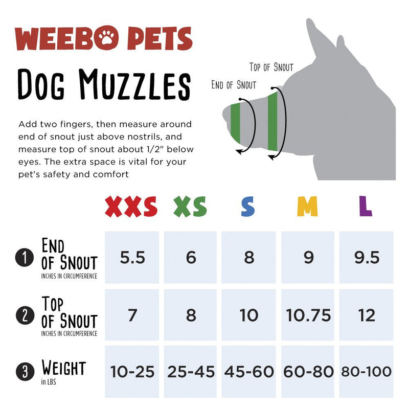 Weebo Pets Breathable Nylon Cloth Safety Muzzle XX-Small - BeesActive Australia