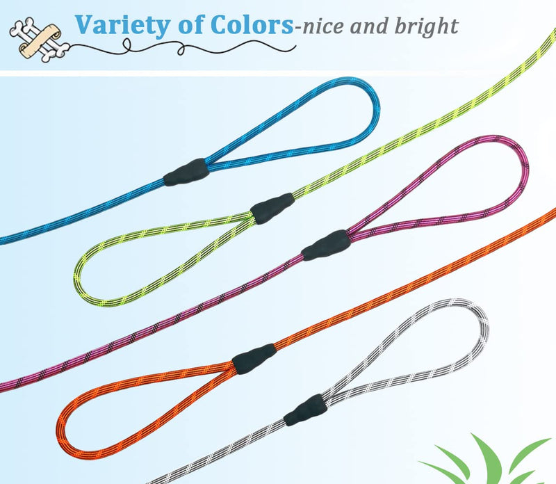 WYuZe 1/5", 1/3" Rope Dog Leash 6 Foot, Lightweight Durable Dog Walking Leash with Rotating Metal Clip, Multi-Color Pet Leash for Small Medium Dogs, Cats, Small Animals Blue 1/5'' x 6 FT - BeesActive Australia