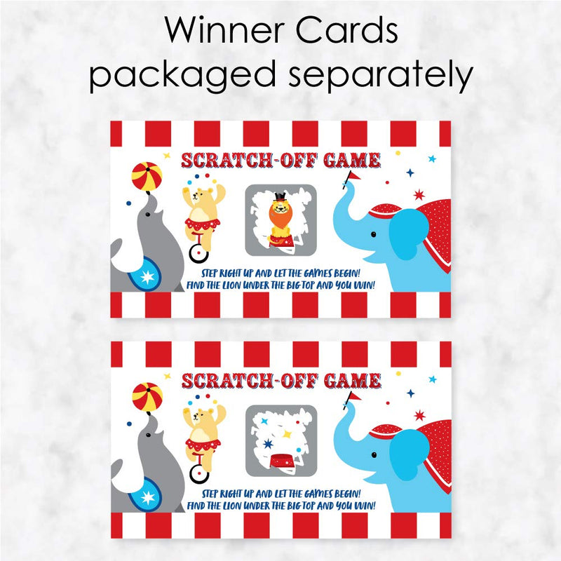 Big Dot of Happiness Carnival - Step Right Up Circus - Carnival Themed Game Scratch Off Cards - 22 Count - BeesActive Australia