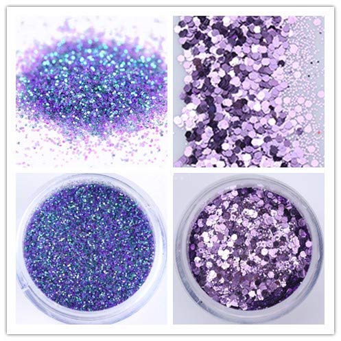 IDALL Nail Art Glitter Powder - 8 Boxes Mixed Color Acrylic Nails Powder with 1mm Hexagon Glitter Sequins Manicure Paillette Perfect DIY Decoration for Nail Cosmetic Body Festival Party B - BeesActive Australia