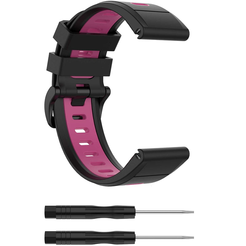XHNee Fit for Garmin Fenix 6X Sapphire Watch Bands, 26mm Quick Fit Silicone Bands Replacement Straps Accessory Wrist Bands Fit for Garmin Fenix 5X Plus/Fenix 6X Pro/Fenix 3 for Women Men Hot Mint - BeesActive Australia
