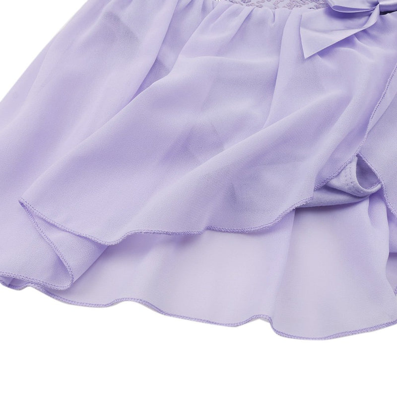 [AUSTRALIA] - MSemis Kids Girls Sequins Criss Cross Camisole Ballet Gymnastics Leotard Tutu Skit Dancewear Lavender 4 / 5 