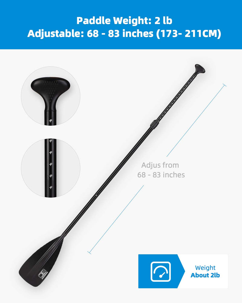 OCEANBROAD SUP Paddle Board Paddle Kayak Paddle 2 Use Paddle Black - BeesActive Australia
