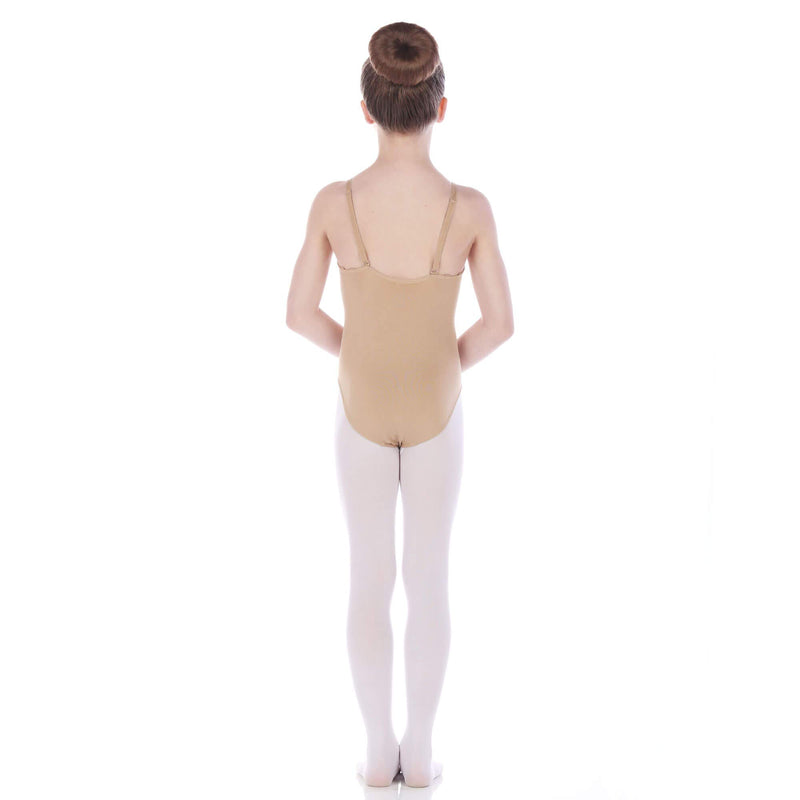 [AUSTRALIA] - Danzcue Girls Nude Seamless Undergarment Camisole Leotard with Adjustable Straps Large / X-Large 