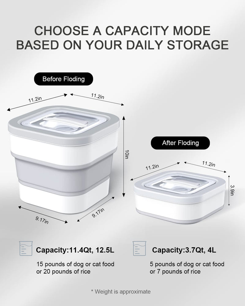 Dog Food Storage Container 15 Pound - Collapsible Pet Food Container with Scoop and Measuring Cup, Airtight Food Storage Containers for Cat - BeesActive Australia
