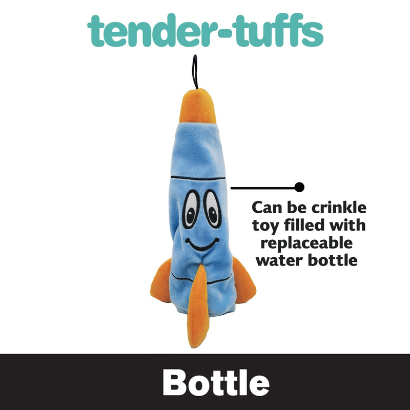 Snuggle Puppy Tender-Tuffs Quiet Bottle Cruncher Plush Dog Toys Bundle - Whisper Rabbit and Rocco Rocket Bottle Toys - Tough Cute Toys with No Squeaker - BeesActive Australia