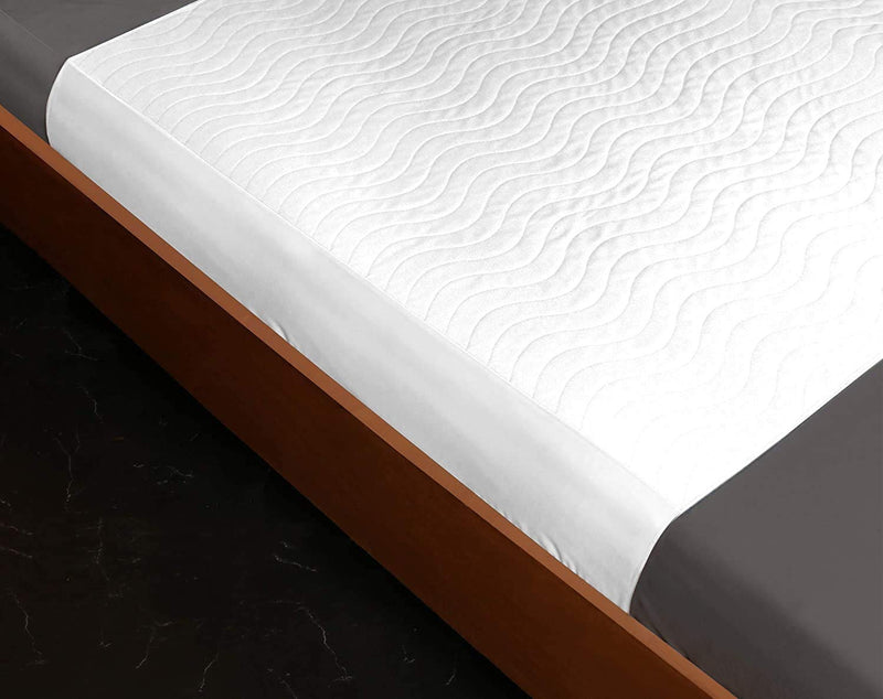 ComfortCare, Washable Incontinence Pad, Bed Protector Sheet, White, 90 x 90 cms, 35½" x 35½" with Tucks. - BeesActive Australia