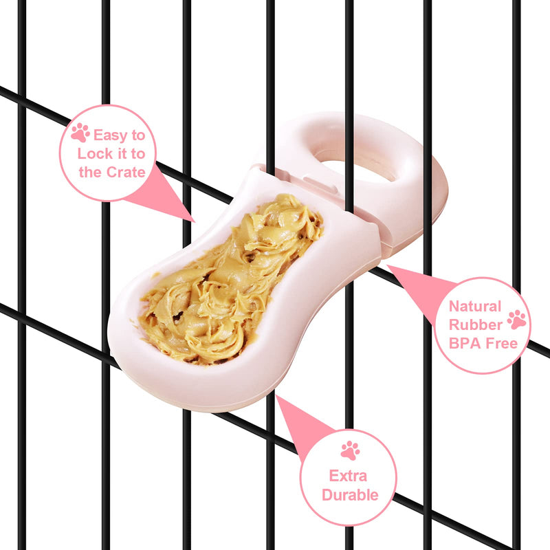 derYEP Dog Groov Training Toy for Crate Training Dog Peanut Butter Toy Dog Slow Feeder Dog Treat Dispenser Dog Training aid Pink - BeesActive Australia