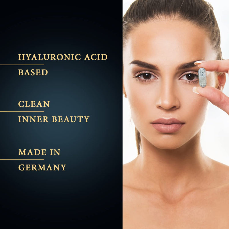 Collagen Capsules 820mg - 180 High Strength Capsules (3 Months Supply) - Premium Bovine Collagen Supplements for Women and Men - with Hyaluronic Acid and Vitamin C to Support Skin - Satin Naturel - BeesActive Australia