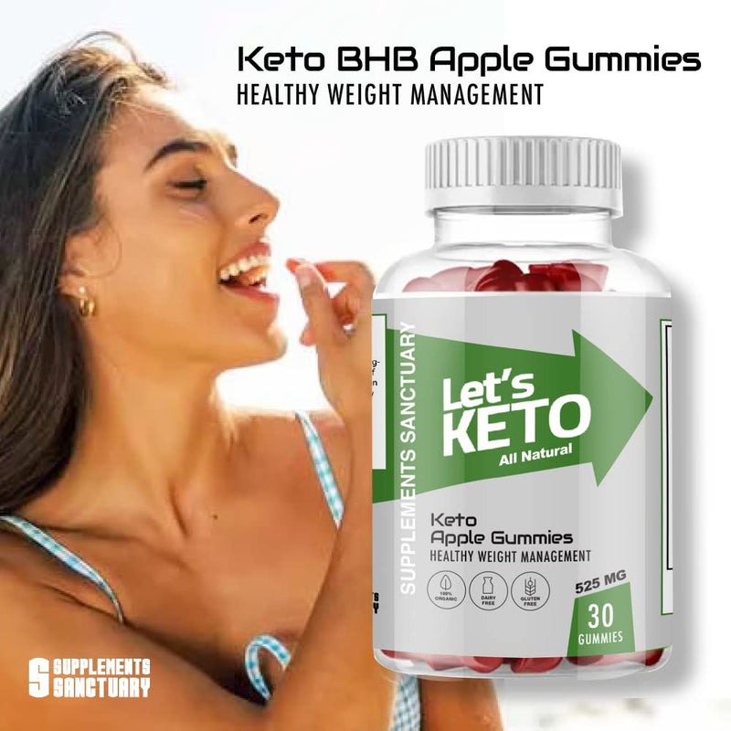 Lets Keto Gummies - Ketone Advanced Weight Loss Fat Burner - 30 Gummies - 1 Bottle - BeesActive Australia