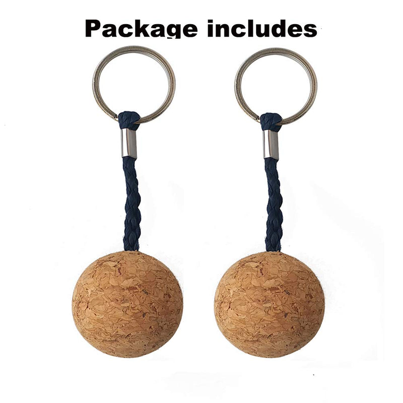 35mm Floating Cork Ball Keyring Float Keychain for Kayaking Boating Fishing Kite Surfing Sailing Kayak, Pack of 2 - BeesActive Australia