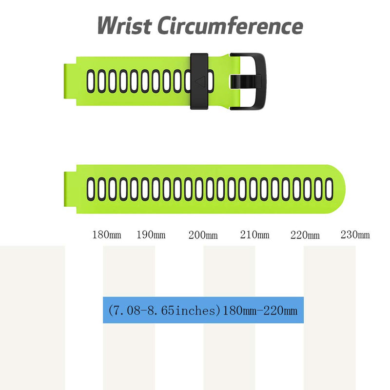 ANCOOL Compatible with Forerunner 735XT Band,Soft Silicone Sport Wristband Replacement for Forerunner 235/220/230/620/630 Smartwatches Green - BeesActive Australia
