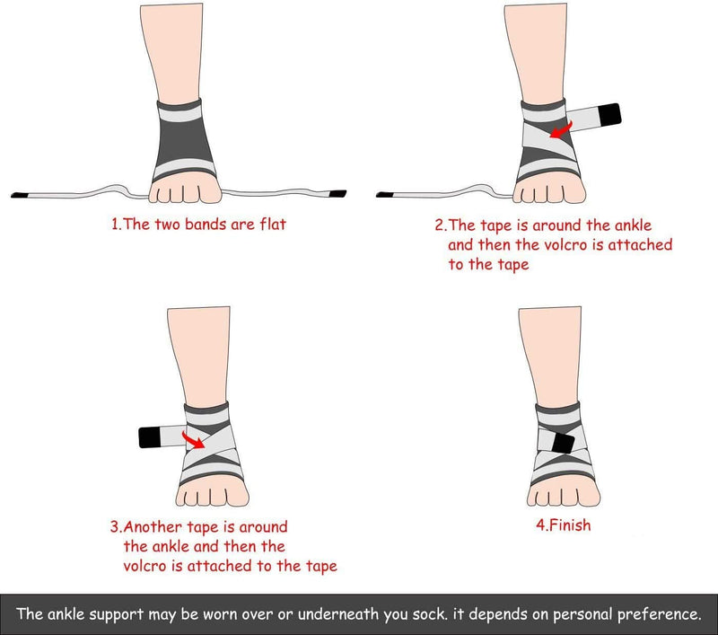 Vinaco Ankle Brace, 2 Pack Breathable & Strong Ankle Brace for Sprained Ankle, Stabilize Ligaments, Prevent Re-Injury, Ankle Braces for men/women with Adjustable Wrap, ankle support for men for volleyball Large (Pack of 2) - BeesActive Australia