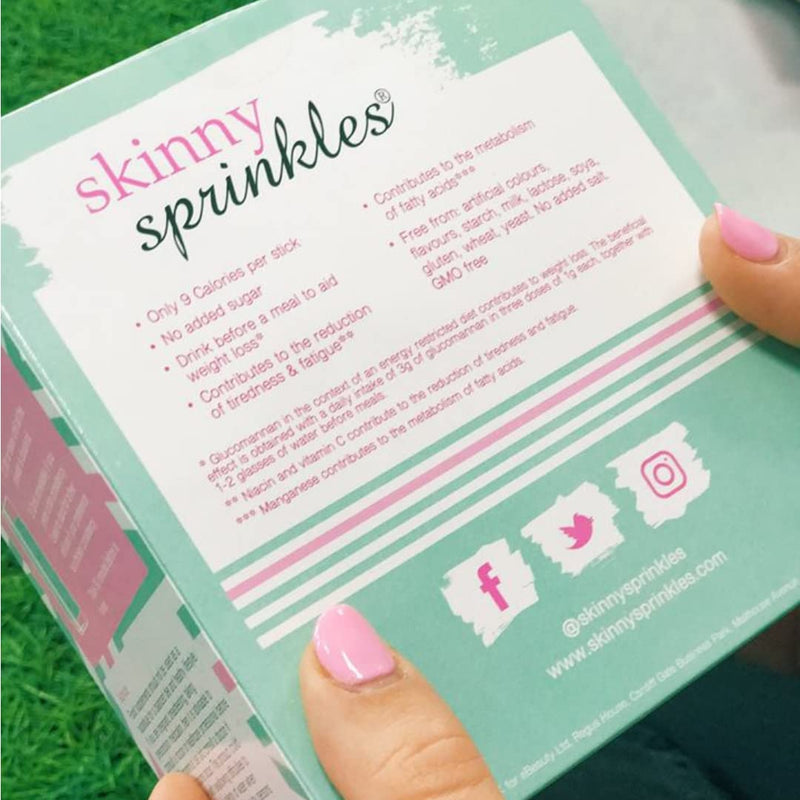 Skinny Sprinkles, Duo Pack 60 Servings - Weight Management Drink with Glucomannan - Vegan, Vegetarian Society Approved - Made in The UK - Candy Apple - BeesActive Australia