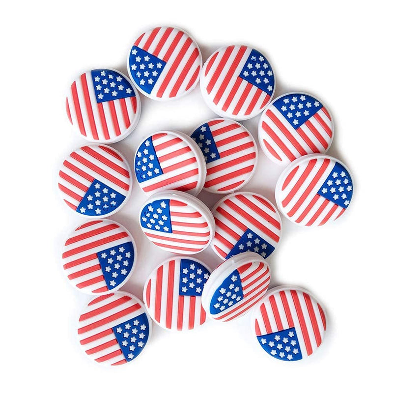 PartyKindom 4PCS Silicone Tennis Racket Vibration Dampeners American Flag Tennis Racquet Absorbers Tennis Racket Strings Dampers for 4th of July Home Decor As Shown - BeesActive Australia