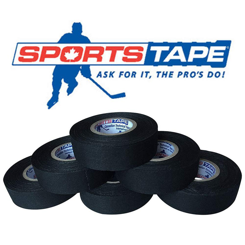 Sports Tape Hockey Tape, 6 Rolls, 1 Inch Wide, 20 Yards Long (Cloth) Black - BeesActive Australia