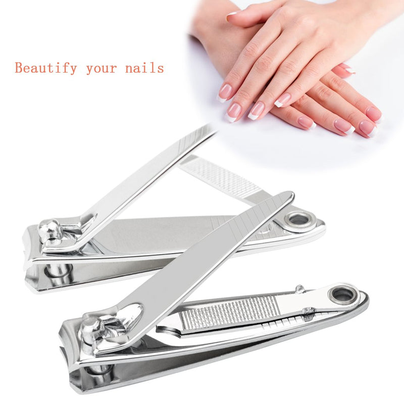 Miayon 2 Pcs Sharp Metal Fingernail Nail Clippers Cutters Silver Tone,Nail Clippers - BeesActive Australia