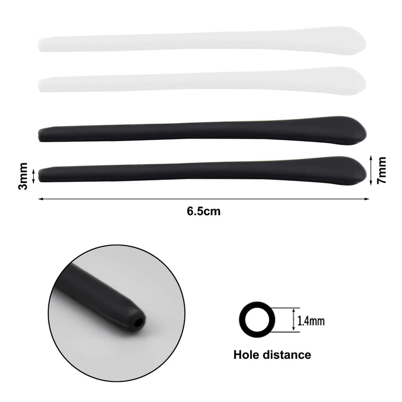 Eyeglass End Tips - 4 Pairs Silicone Anti-Slip Eyeglass Ear Hook Holder Grip Anti-Slip Ear Sock Pieces Tube, Eyeglasses Replacement Accessories for Metal Thin Sunglasses Eyeglass Legs - BeesActive Australia