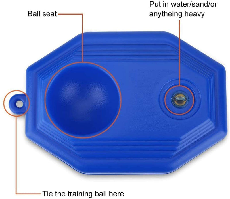 N-A Tennis Trainer Tennis Ball Trainer Tennis Equipment Sport Exercise Tennis Base with A Rope Self-Study Tennis Rebound Player with 2 Trainer Baseboard Training Balls (Blue) - BeesActive Australia