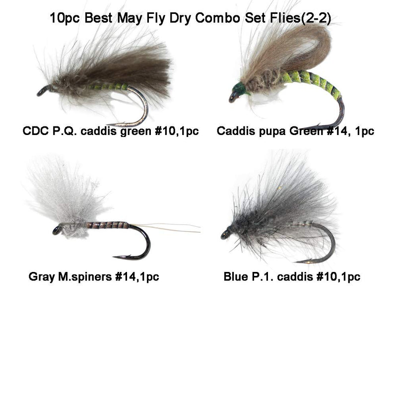 Riverruns Flies Combo Dry Flies Combo Set Supreme Super Sturdy Proudly from Europe Combo F: 10PC Mayfly Dry - BeesActive Australia