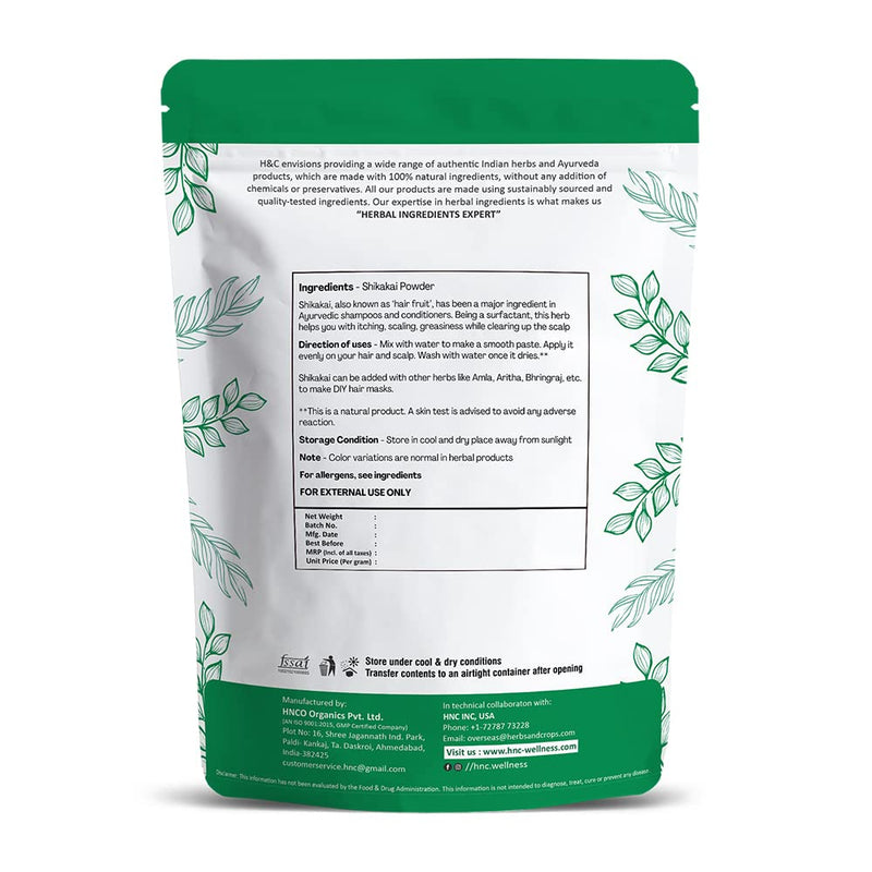 H&C 100% Natural Shikakai (Acacia Concinna) Powder - 227g / 0.5 LB / 08 226.8 g (Pack of 1) - BeesActive Australia