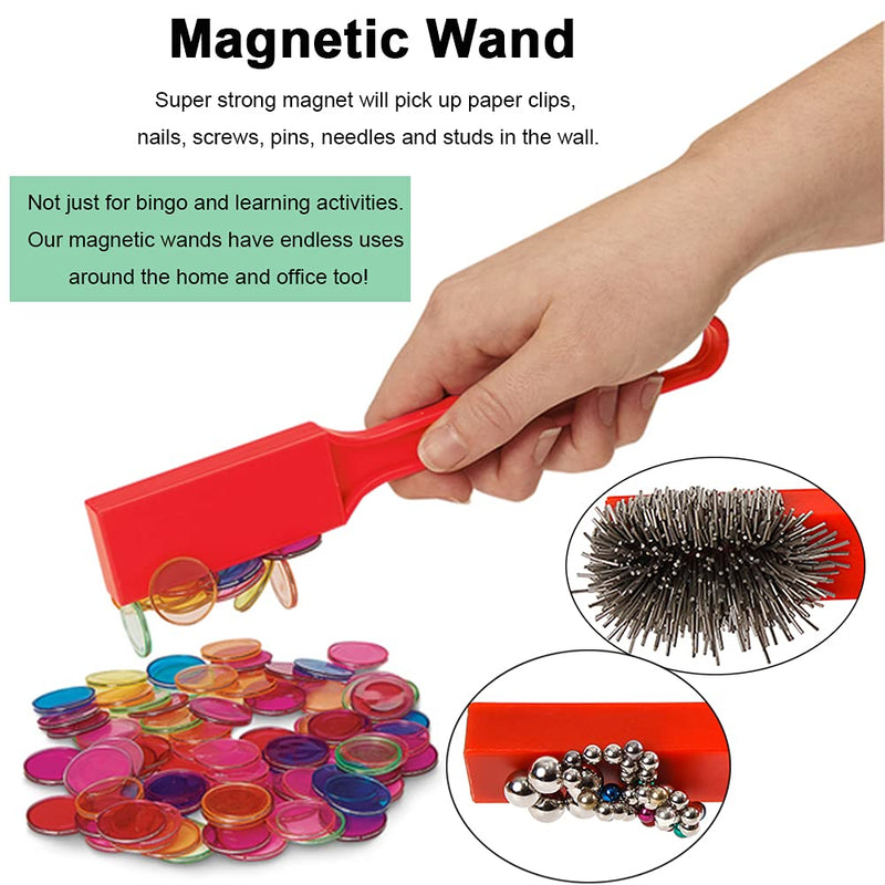 Dacefloy Magnetic Bingo Wand with 100 Metal Ringed Chips for Counting School/Game Chips Plastic Markers Orange - BeesActive Australia