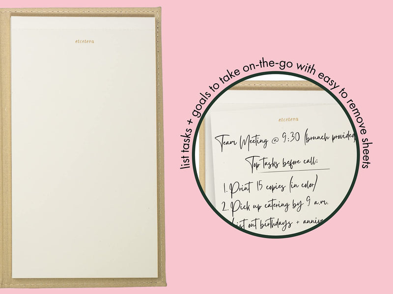 Kate Spade New York Black/Gold Professional Desktop Folio with Undated Weekly Planning Pad, Sticky Notes, and Notepad, Scatter Dot - BeesActive Australia