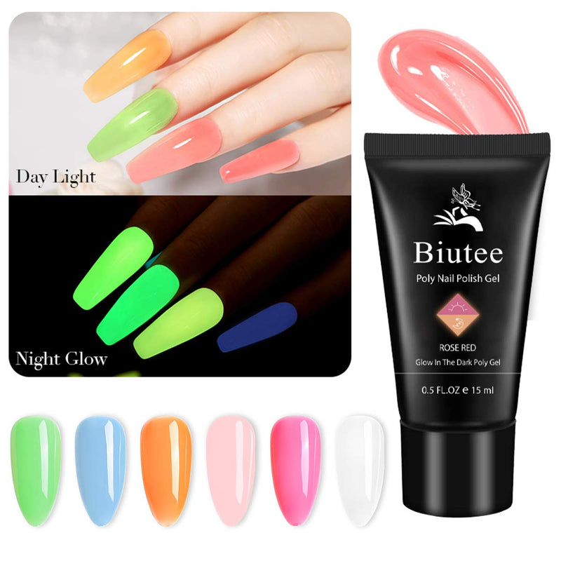 Glow In The Dark Builder Gel Poly Nail Extender Enhancement Builder Gel Luminous 7Colors 7Glow In The Dark - BeesActive Australia