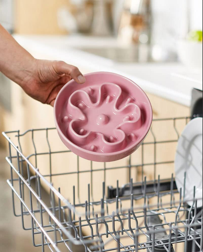LE TAUCI Dog Bowl Slow Feeder Ceramic, 1.5 Cups Slow Feeding Dog Bowl Small Medium Breed, Puppy Slow Feeder Bow for Fast Eaters, Dog Dishes to Slow Down Eating, Puzzle Dog Food Bowl - BeesActive Australia