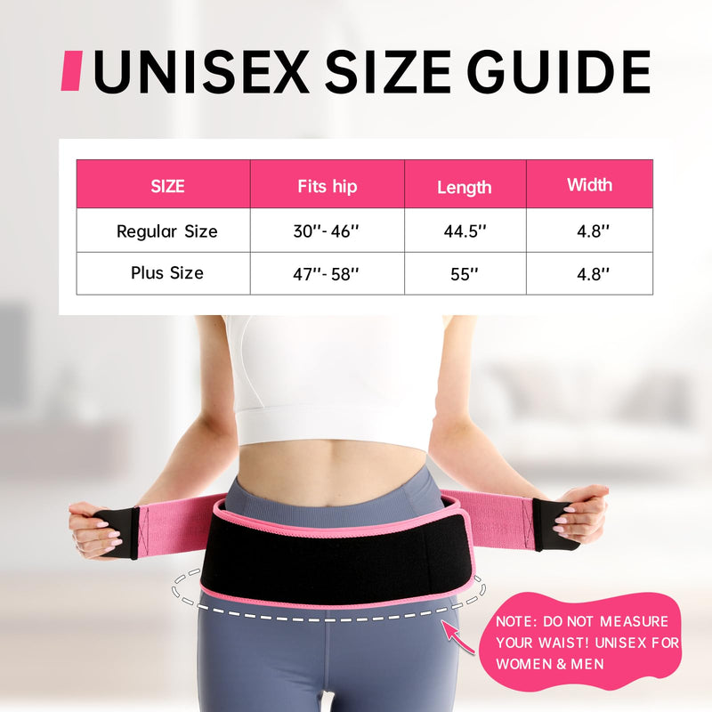 SI Belt - Sacroiliac Hip Belt for Women, Si Joint Support Belt, Sciatica Belt Relief for Sciatica Pain, Lower Back Pain, Hip, Pelvic Pain, Trochanteric Belt - Pink, Regular (Hip Size 30''-46'') Regular(Hip Size 30''-46'') - BeesActive Australia