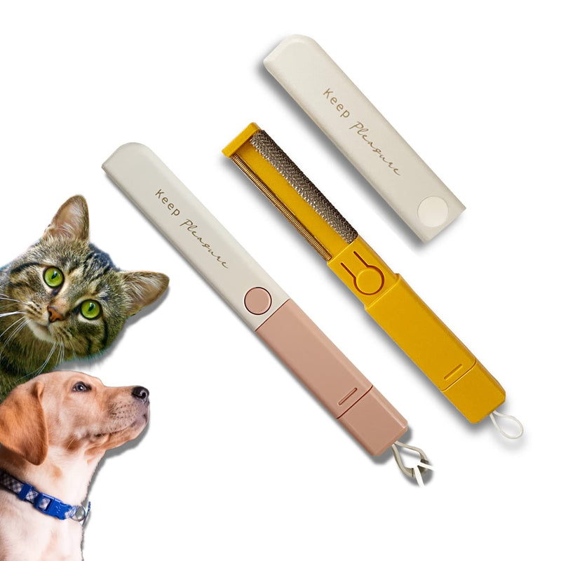 Zuki's Pet Hair/Lint Remover -Portable Compact Reusable Lightweight Easy Grip Pink/Yellow (Yellow) Yellow,pink - BeesActive Australia