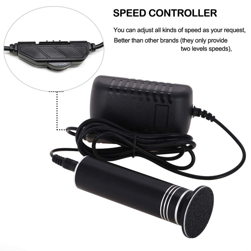 Electric Foot Callus Remover Adjustable Speed Electronic Hard Skin Remover Machine with 60pcs Replaceable Sandpaper Discs (Black) Black - BeesActive Australia