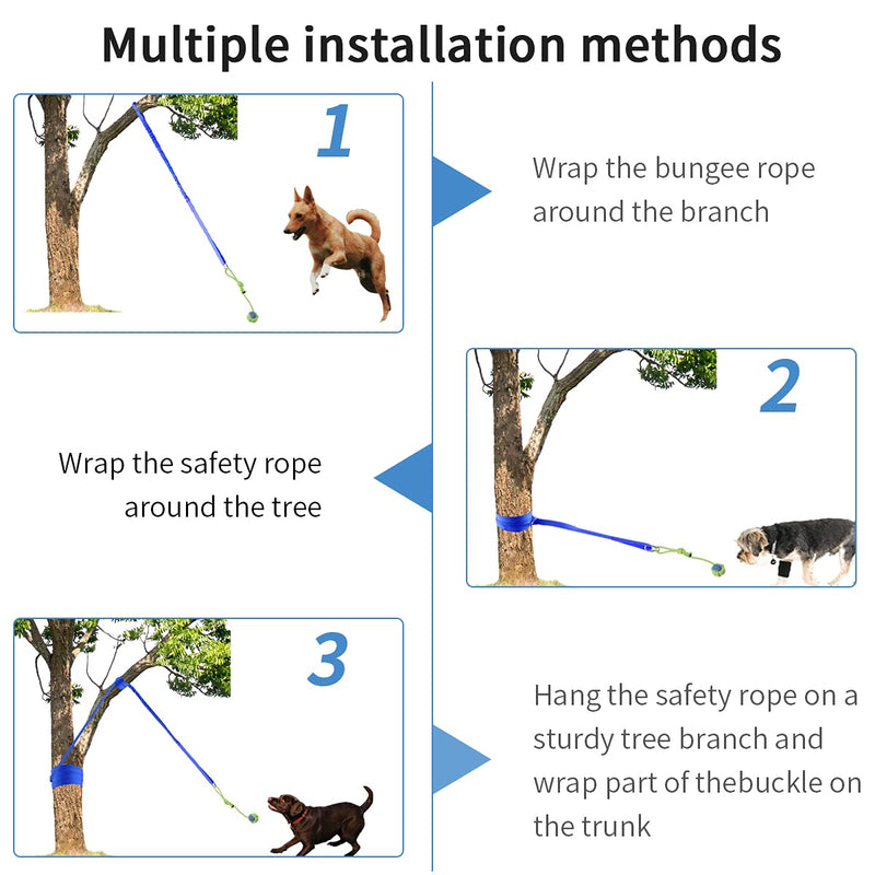 Outdoor Hanging Bungee Dog Toy - Interactive Dog Tug Toy with Dog Rope Toys for Small to Large Dogs - Best for Tug of War, Bite Training, Pull Exercise, Solo Play Green Chew Rope - BeesActive Australia
