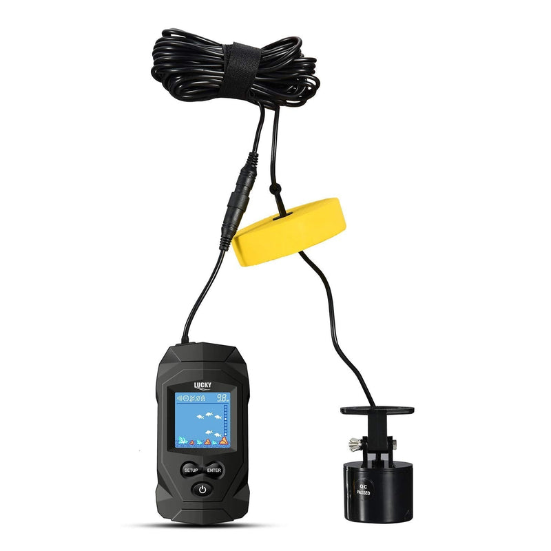 LUCKY Portable Fish Finders Wired Transducer Kayak Fish Finder Kit Portable Depth Finder LCD Display for Kayak Boat Ice Fishing - BeesActive Australia