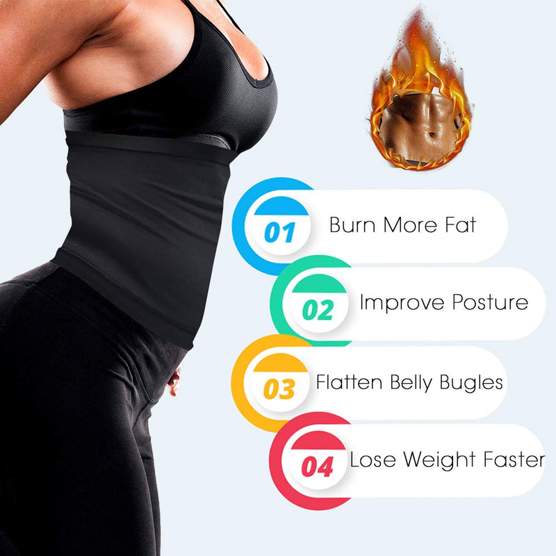 Waist Trimmer for Women Sauna Slimming Belt Sweat for Weight Loss Blue Small - BeesActive Australia