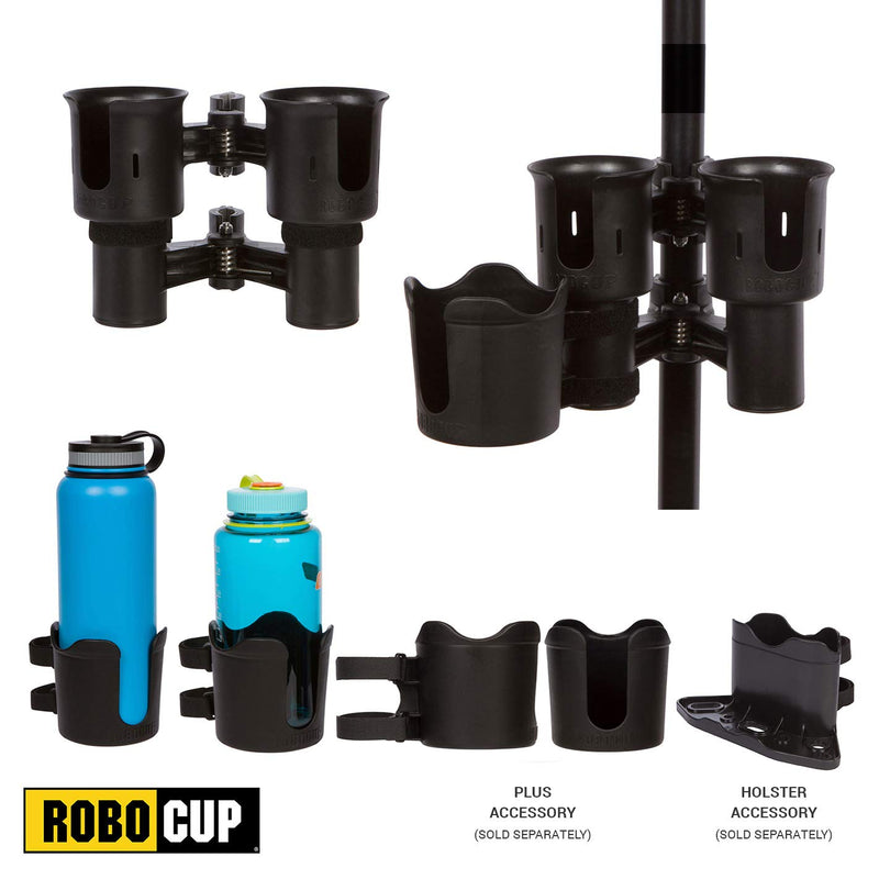 [AUSTRALIA] - ROBOCUP 12 Colors, Best Cup Holder for Drinks, Fishing Rod/Pole, Boat, Beach Chair, Golf Cart, Wheelchair, Walker, IV, Drum Sticks, Microphone Stand Black 